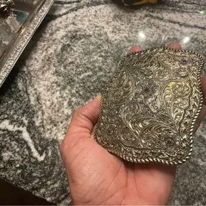San Carlos custom belt buckle 22k gold over sterling silver with 5 Rubies. San Carlos | Accessories | San Carlos Custom Belt Buckle 22k  main image 3